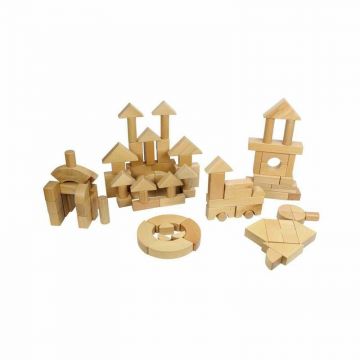 Masterkidz - Set 92 de cuburi, din lemn, +3 ani,