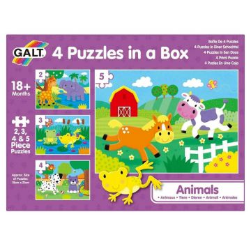 Puzzle animale , Puzzle Copii , 4 in 1, piese 14