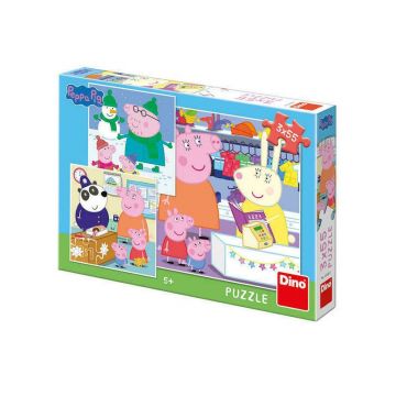 Puzzle personaje Purcelusa Peppa - Dupa-amiaza fericita , Puzzle Copii , 3 x 55 piese, piese 165