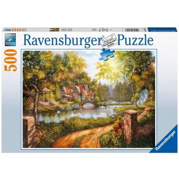 Ravensburger - PUZZLE CASUTA LANGA RAU, 500 PIESE
