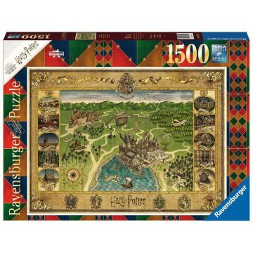 Ravensburger - PUZZLE HARTA HOGWARTS, 1500 PIESE