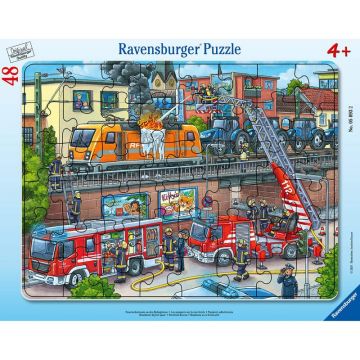Ravensburger - Puzzle vehicule Misiune de salvare pompieri Puzzle Copii, piese 48