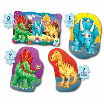 THE LEARNING JOURNEY - Puzzle animale Dinozauri 4 in 1 Puzzle Copii, piese 20