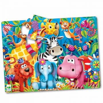 THE LEARNING JOURNEY - Puzzle de podea Animale din Jungla Puzzle Copii, piese 12