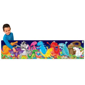 THE LEARNING JOURNEY - Puzzle de podea Dinozauri colorati Lung Puzzle Copii, piese 50