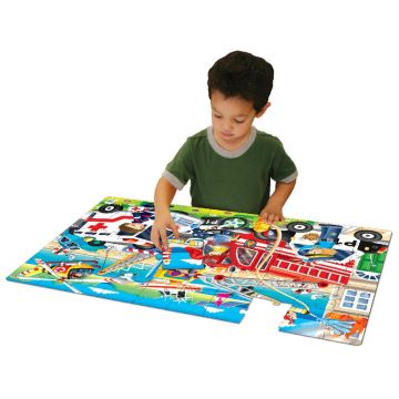 THE LEARNING JOURNEY - Puzzle de podea Echipele de salvare Mare Puzzle Copii, piese 50