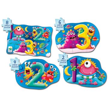 THE LEARNING JOURNEY - Puzzle educativ 1 2 3 4 in 1 Puzzle Copii, piese 20