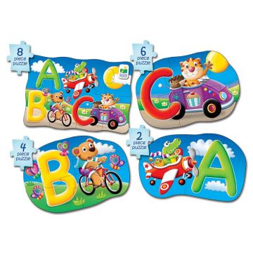 THE LEARNING JOURNEY - Puzzle educativ ABC 4 in 1, In limba engleza Puzzle Copii, piese 20