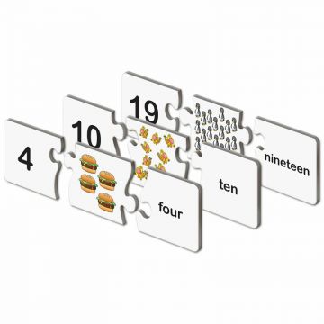 THE LEARNING JOURNEY - Puzzle educativ Potriveste numerele In limba engleza Puzzle Copii, piese 40