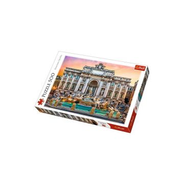 Trefl - Puzzle peisaje Fontanna di Trevi Roma , Puzzle Copii, piese 500, Multicolor