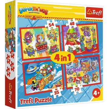 Trefl - Puzzle personaje Spionii secreti , Puzzle Copii , 4 in 1, piese 207