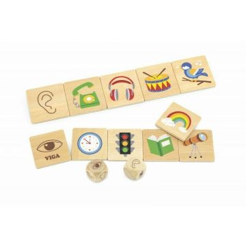 Viga - Puzzle din lemn Invata simturile , Puzzle Copii, piese 35