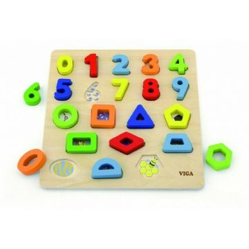 Viga - Puzzle din lemn Numere si forme , Puzzle Copii, piese 20