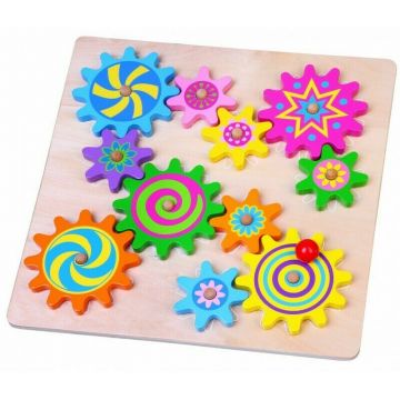 Viga - Puzzle din lemn Roti dintate , Puzzle Copii, piese 11