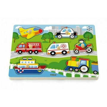 Viga - Puzzle sonor Mijloace de Transport , Puzzle Copii, piese 7