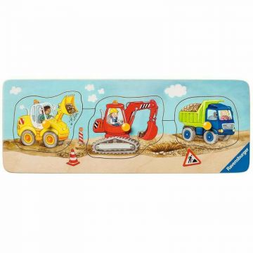 Ravensburger - Puzzle Lemn Utilaje Constructii, 3 Piese