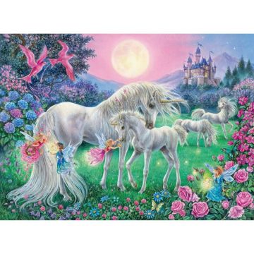Puzzle Unicorni La Lumina Lunii, 100 Piese Starline