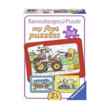 Ravensburger - Puzzle Utilaje, 3x6 piese