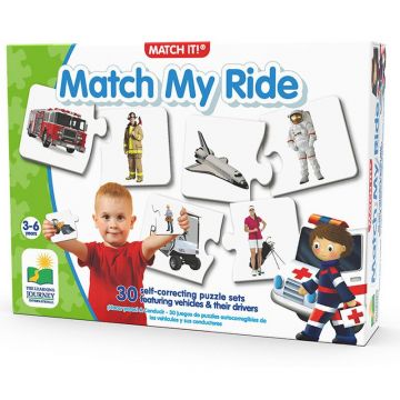 THE LEARNING JOURNEY - Puzzle educativ Potriveste conducatorul cu vehiculul Puzzle Copii, piese 60