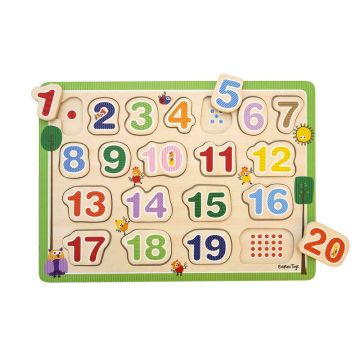 Barbo toys - Puzzle din lemn - Numar de la 1 - 20