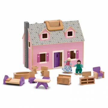 Casuta de papusi din lemn pliabila Melissa and Doug