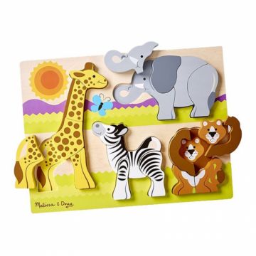 Puzzle din lemn Jumbo Safari Melissa and Doug