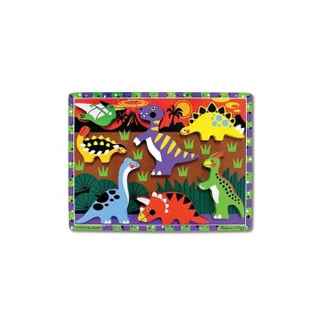 Puzzle lemn in relief Dinozauri Melissa and Doug