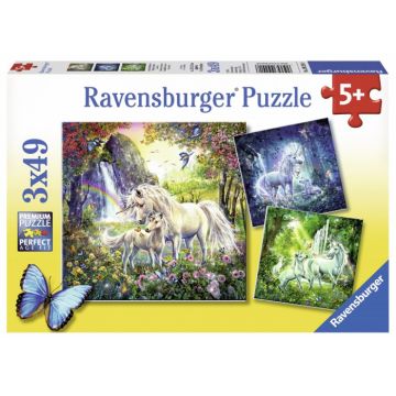 Puzzle Ravensburger Unicorni, 3X49 Piese