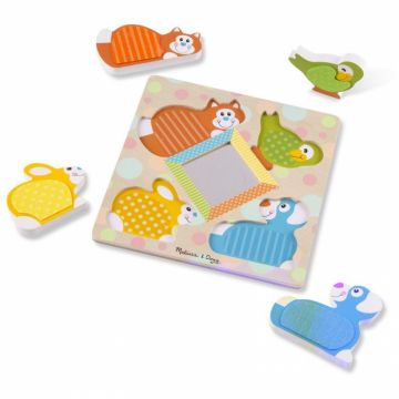 Puzzle tactil cu oglinda Pets Melissa and Doug