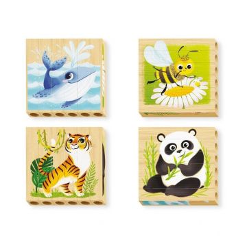 Quercetti - Four Puzzle Animale Salbatice Bio