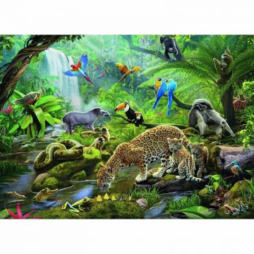 Puzzle Animale In Padurea Tropicala, 60 Piese
