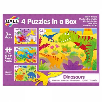 Set 4 puzzle-uri Dinozauri (12, 16, 20, 24 piese) Galt