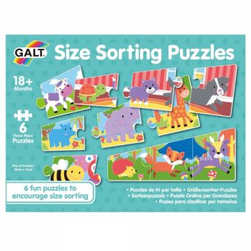 Set 6 puzzle Galt - Animalute jucause (3 piese)