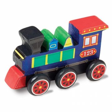 Coloreaza-ti locomotiva din lemn Melissa and Doug