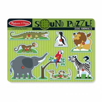 Melissa Doug - Puzzle de lemn cu sunete Animale de la Zoo