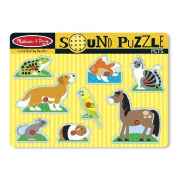 Puzzle de lemn cu sunete Animale de companie Melissa and Doug