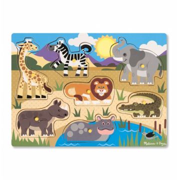 Puzzle din lemn Animalele safari