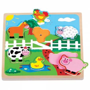 Puzzle New Classic Toys ferma cu sunete