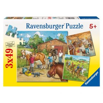 Puzzle Ravensburger Lumea Cailor, 3X49 Piese