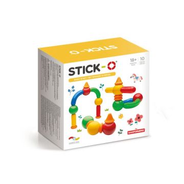 Clicstoys - Set de constructie Magnetic Basic , Stick-O , 10 piese
