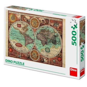 Dino - Toys - Puzzle Harta lumii din 1626 (500 piese)