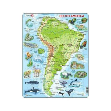 Larsen - Puzzle maxi America de Sud, orientare tip portret, 65 de piese,
