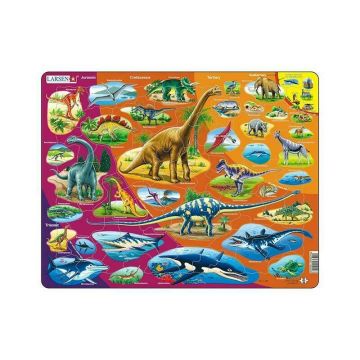 Larsen - Puzzle maxi Istoria animalelor, orientare tip vedere, 85 de piese,