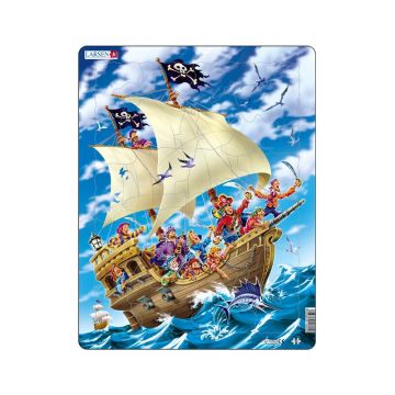 Puzzle Maxi Pirati pe mare, 30 piese, Larsen