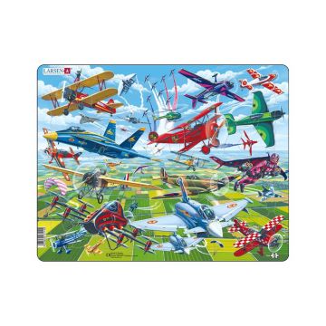 Larsen - Puzzle Maxi tipuri de Avioane 64 piese,