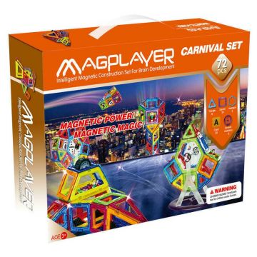 MAGPLAYER Set de constructie magnetic - 72 piese