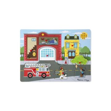 Melissa & Doug - Puzzle cu sunete Brigada de pompieri Melissa and Doug