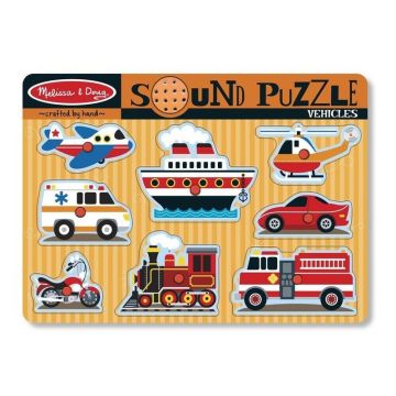 Melissa & Doug - Puzzle cu sunete Vehicule Melissa and Doug