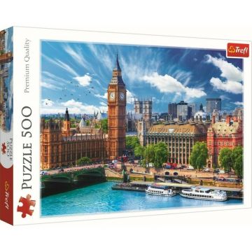Trefl - Puzzle peisaje O zi cu soare la Londra , Puzzle Copii, piese 500, Multicolor