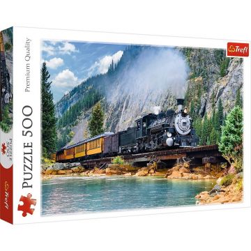 Trefl - Puzzle vehicule Tren prin munti , Puzzle Copii, piese 500
